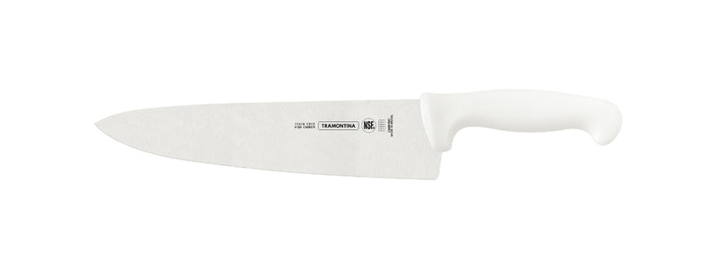 Cuchillo Tramontina con mango blanco de polipropileno y hoja de acero inoxidable