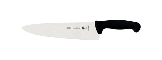 Cuchillo Tramontina con hoja de acero inoxidable y mango negro de polipropileno