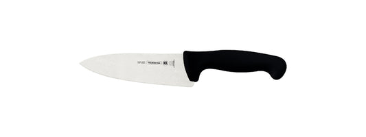 Cuchillo Tramontina con hoja de acero inoxidable y mango negro ergonomico