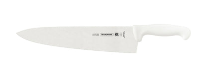 Cuchillo para carne Tramontina Professional Master de 12" con hoja de acero inoxidable y mango de polipropileno blanco.24609/082