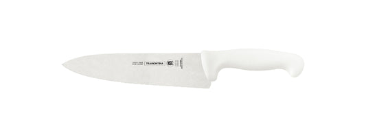 Cuchillo para carne Tramontina Professional Master de 8" con hoja de acero inoxidable y mango de polipropileno blanco. 24609/088