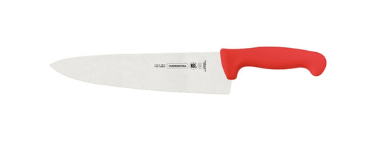 Cuchillo para carne Tramontina Professional Master de 10" con hoja de acero inoxidable y mango de polipropileno rojo. 24609/070