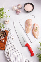 Cuchillo para carne Tramontina Professional Master de 12" con hoja de acero inoxidable y mango de polipropileno rojo. 24609/072