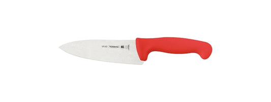 Cuchillo Tramontina con hoja de acero inoxidable y mango rojo