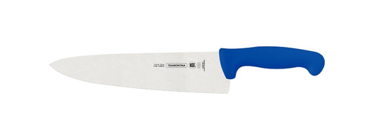 Cuchillo profesional para carne Tramontina con hoja de acero inoxidable y mango de polipropileno azul, 25,4 cm (10"). 24609/010
