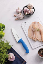 Cuchillo para carne Tramontina Professional Master de 15 cm ( 6")con hoja de acero inoxidable y mango de polipropileno azul. 24609/016