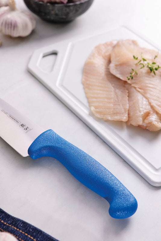 Cuchillo para carne Tramontina Professional Master de 15 cm ( 6")con hoja de acero inoxidable y mango de polipropileno azul. 24609/016