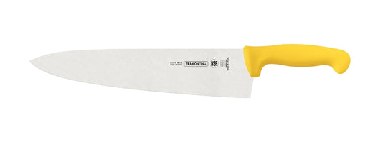 Cuchillo Tramontina con mango amarillo y hoja larga