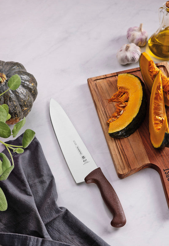 Cuchillo profesional para carne Tramontina con hoja de acero inoxidable y mango de polipropileno cafe, 25,4 cm (10").24609/040