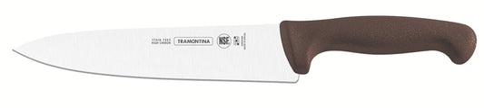 Cuchillo profesional para carne Tramontina Master con hoja de acero inoxidable y mango de polipropileno cafe texturizado, 8 pulgadas. 24609/048
