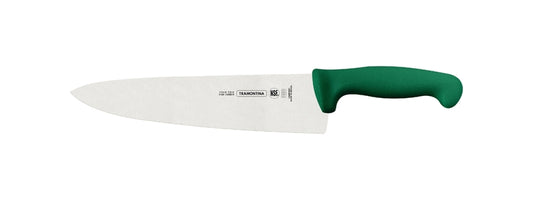 Cuchillo para carne Tramontina Professional Master de 25 cm (10") con hoja de acero inoxidable y mango de polipropileno verde. 24609/020