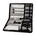 Set de cuchillos Tramontina Century con mango negro en estuche con cierre, incluye cleaver, tijeras