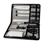 Set de cuchillos Tramontina Century con mango negro en estuche con cierre, incluye cleaver, tijeras