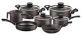 Juego de utensilios de cocina de aluminio Tramontina Paris con revestimiento antiadherente Starflon Max en interior y exterior, color gris plomo, 7 piezas. 28599/602