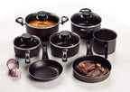 Juego de utensilios de cocina de aluminio Tramontina Paris con revestimiento antiadherente Starflon Max en interior y exterior, color gris plomo, 7 piezas. 28599/602