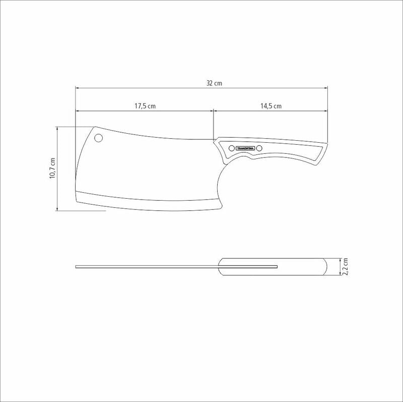 Cuchillo de churrasco Tramontina negro con hoja de acero inoxidable oscurecido y mango de madera de 7 pulgadas. 22845/107
