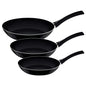 Juego de sartenes de aluminio Tramontina Everyday con revestimiento interior antiadherente Starflon Max y exterior de silicona negra, 3 piezas. 27899/184