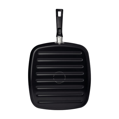 Sartén parrilla de aluminio Tramontina Loreto con revestimiento interior antiadherente Starflon Max y mango de baquelita, 26 cm, 1,0 L, grafito. 20392/024