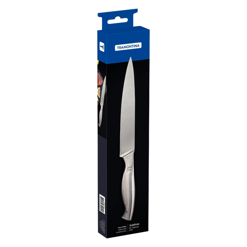 Cuchillo multiusos Tramontina Sublime de acero inoxidable de 8 pulgadas.