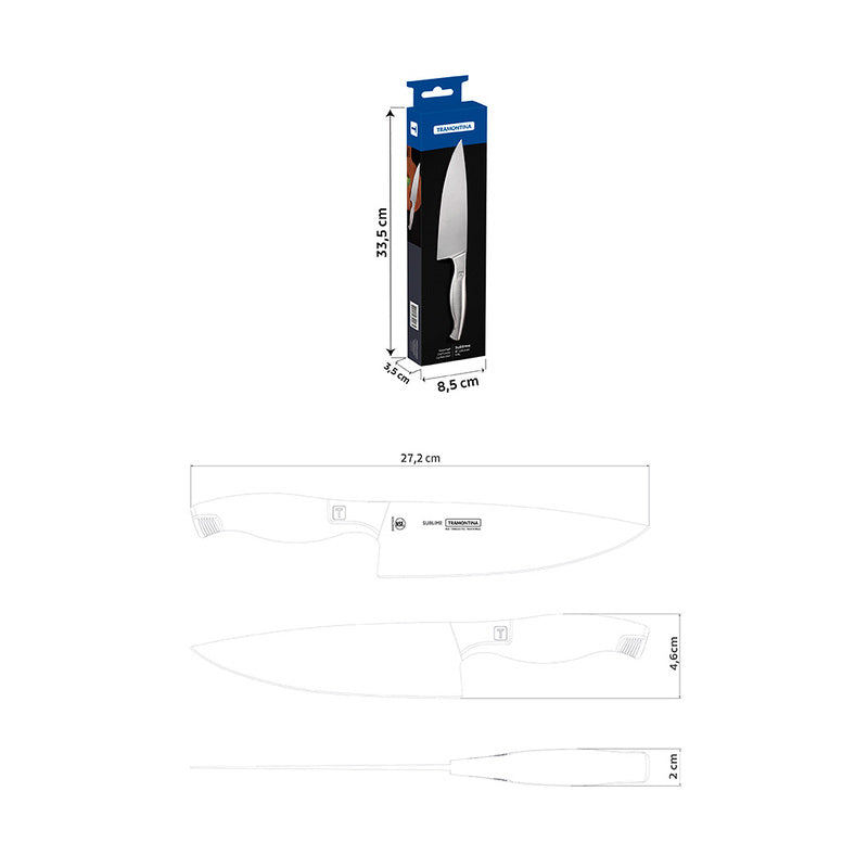 Cuchillo de chef Tramontina Sublime de acero inoxidable, 6"