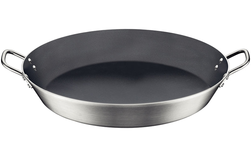 Paellera profesional de aluminio Tramontina con revestimiento interior antiadherente Starflon Premium y acabado exterior lijado, 60 cm, 18,2 L