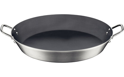 Paellera profesional de aluminio Tramontina con revestimiento interior antiadherente Starflon Premium y acabado exterior lijado, 60 cm, 18,2 L