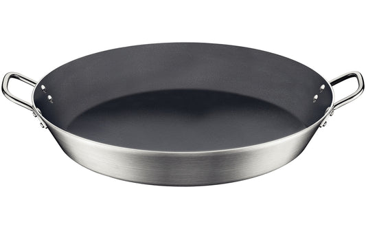 Paellera profesional de aluminio Tramontina con revestimiento interior antiadherente Starflon Premium y acabado exterior lijado, 60 cm, 18,2 L