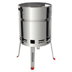 Estufa cilindrica de acero inoxidable Tramontina con tres patas y tapa con parrilla superior
