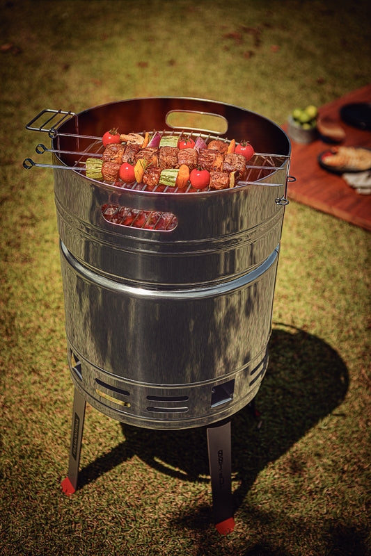 Parrilla de carbón Tramontina TCP 400 en acero inoxidable