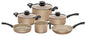 Juego de utensilios de cocina Tramontina Paris de aluminio con revestimiento interior y exterior Starflon Max color crema, 9 piezas.