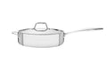 Sartén Tramontina de acero inoxidable con triple cuerpo, tapa y asa, 30 cm, 5,7 L