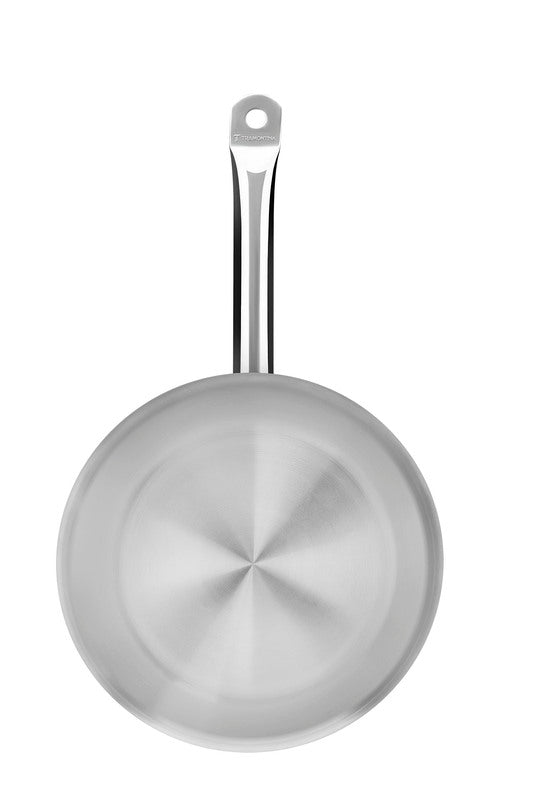 Sartén profesional Tramontina de acero inoxidable, poco profunda, con triple fondo y asa, 30 cm, 2,9 L