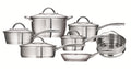 Bateria de cocina Tramontina de acero inoxidable con triple fondo, 7 piezas.