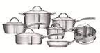 Bateria de cocina Tramontina de acero inoxidable con triple fondo, 7 piezas.