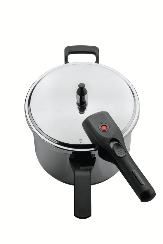 Olla a presión Tramontina Brava de acero inoxidable con triple fondo, 22 cm, 6 L