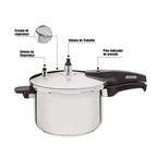 Olla a presión Tramontina Allegra de acero inoxidable con triple fondo, 22 cm, 6 L