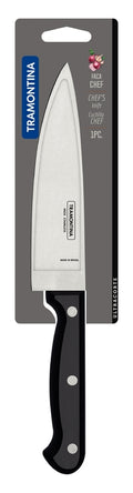 Cuchillo de chef Tramontina Ultracorte con hoja de acero inoxidable y mango de polipropileno negro, 6"
