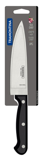 Cuchillo de chef Tramontina Ultracorte con hoja de acero inoxidable y mango de polipropileno negro, 6"