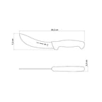 Cuchillo profesional Tramontina Master para recortar y desangrar cuero, con hoja de acero inoxidable y mango de polipropileno blanco, 6 pulgadas.