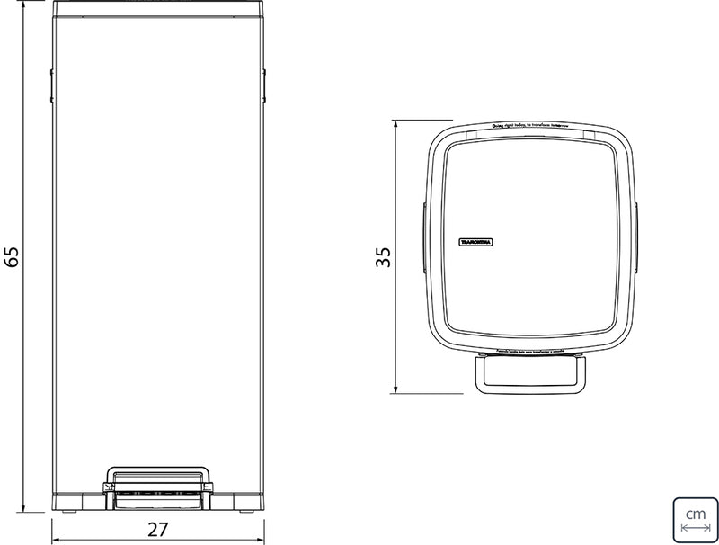 Basurero Tramontina Octos de acero inoxidable con cubo extraíble y pedal, 20 L