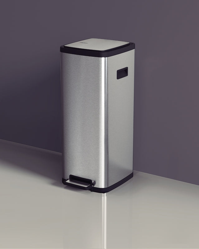 Basurero Tramontina Octos de acero inoxidable con cubo extraíble y pedal, 20 L