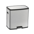 Basurero Tramontina Octos de acero inoxidable con 2 cubos extraíbles y pedal, 15 L + 15 L