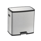 Basurero Tramontina Octos de acero inoxidable con 2 cubos extraíbles y pedal, 15 L + 15 L