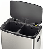 Basurero Tramontina Octos de acero inoxidable con 2 cubos extraíbles y pedal, 15 L + 15 L
