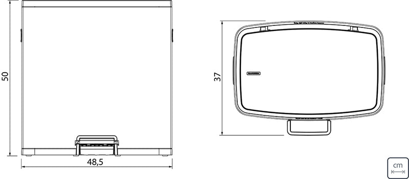 Basurero Tramontina Octos de acero inoxidable con 2 cubos extraíbles y pedal, 15 L + 15 L