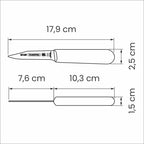 Cuchillo mondador para verduras Tramontina Master con hoja de acero inoxidable y mango de polipropileno negro de 7,6 cm (3 pulgadas)