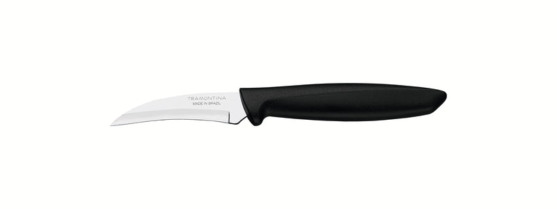 Cuchillo pelador mondador Tramontina Plenus con hojas de acero inoxidable y mango de polipropileno negro, 7,6 cm (3 pulgadas)