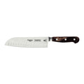 Cuchillo santoku Tramontina Century Wood con mango de madera oscura y hoja de acero inoxidable con alvéolos